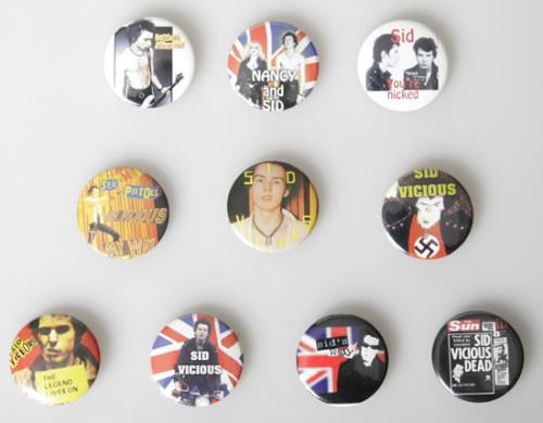 Sid Vicious Collection of 10 Badges badge UK SDVBGCO489171