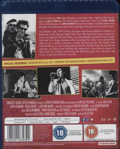 Sid Vicious Sid & Nancy Blu Ray DVD UK SDVBRSI778477