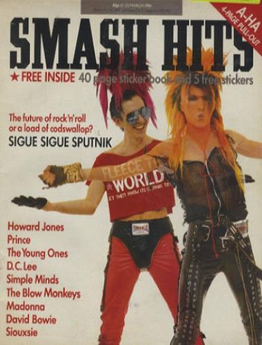 Sigue Sigue Sputnik Smash Hits - March 1986 magazine UK SSSMASM343302