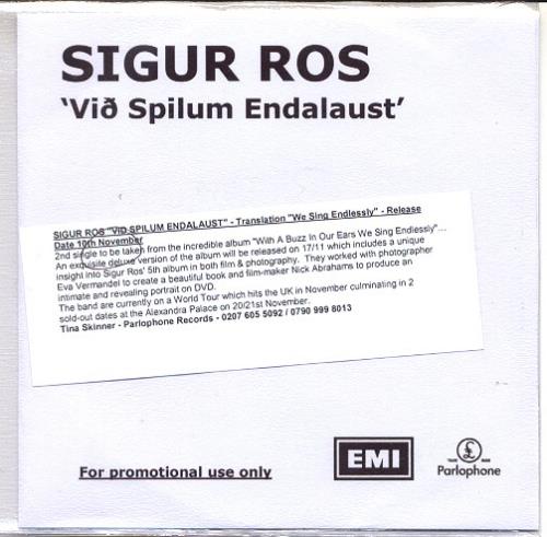 Sigur Ros Vid Spilum Endalaust CD-R acetate UK SIUCRVI589220