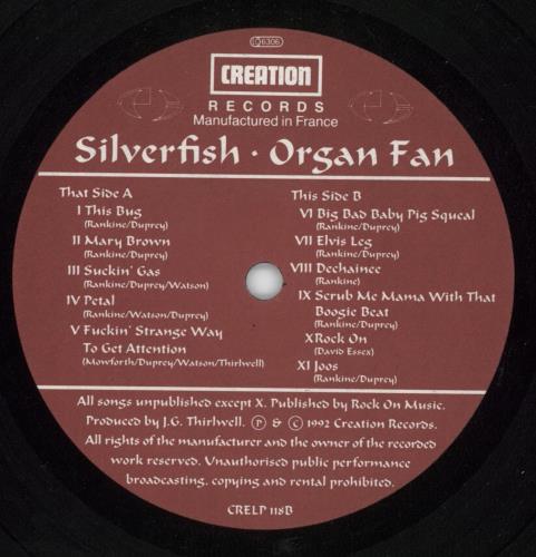 Silverfish Organ Fan LP + 7" vinyl LP album (LP record) UK SB0LPOR352304