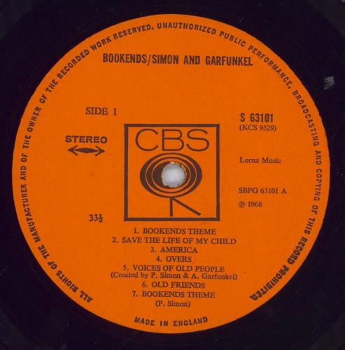 Simon & Garfunkel Bookends - 2nd - F/L - EX vinyl LP album (LP record) UK SGFLPBO792008