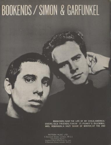 Simon & Garfunkel Bookends book UK SGFBKBO233690