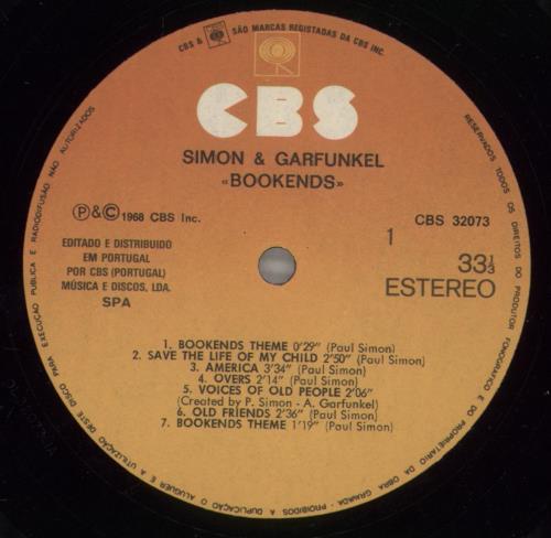 Simon & Garfunkel Bookends vinyl LP album (LP record) Portuguese SGFLPBO881865