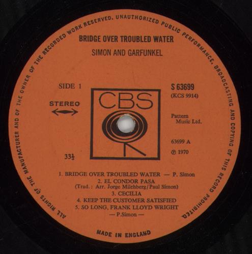 Simon & Garfunkel Bridge Over Troubled Water - 1st - A1/B1 - VG vinyl LP album (LP record) UK SGFLPBR870287