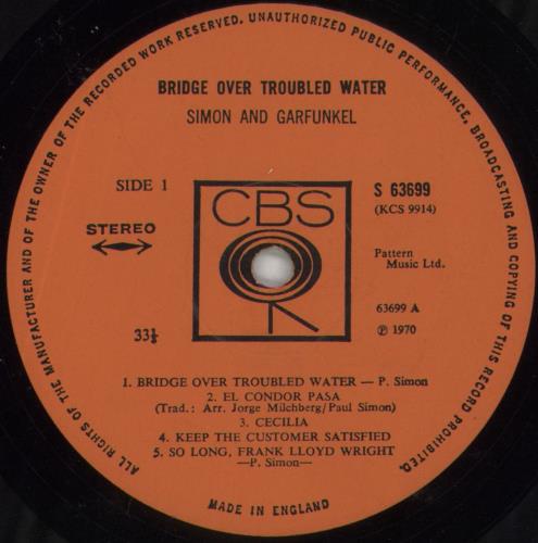 Simon & Garfunkel Bridge Over Troubled Water - 1st - Matte Picture Sleeve vinyl LP album (LP record) UK SGFLPBR56552