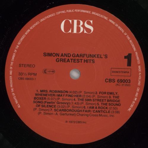 Simon & Garfunkel Greatest Hits - CX Compatable vinyl LP album (LP record) Dutch SGFLPGR862724