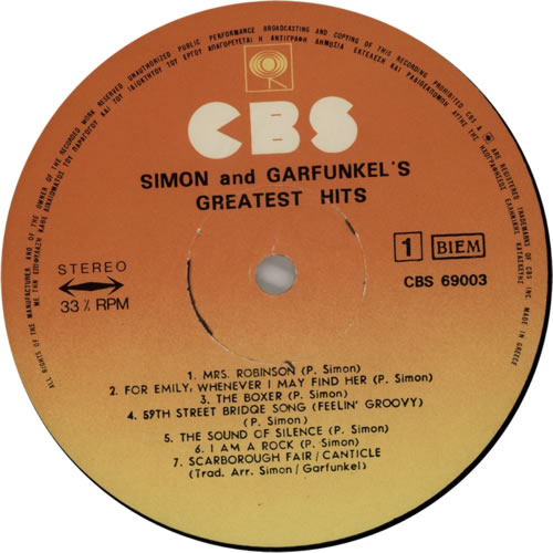 Simon & Garfunkel Greatest Hits vinyl LP album (LP record) Greek SGFLPGR608182