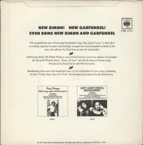 Simon & Garfunkel My Little Town 7" vinyl single (7 inch record / 45) UK SGF07MY866559