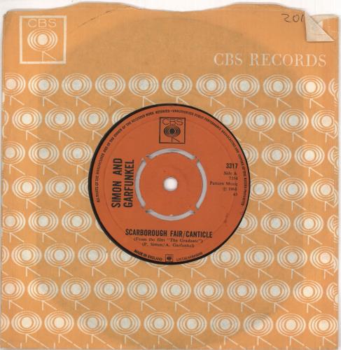 Simon & Garfunkel Scarborough Fair/Canticle 7" vinyl single (7 inch record / 45) UK SGF07SC733323