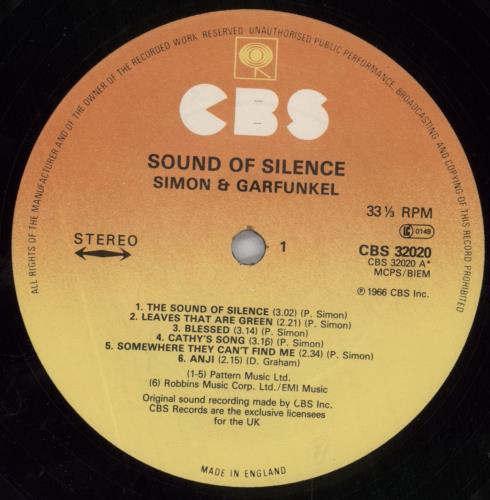 Simon & Garfunkel Sounds Of Silence - Graduated label - Stickered vinyl LP album (LP record) UK SGFLPSO822674