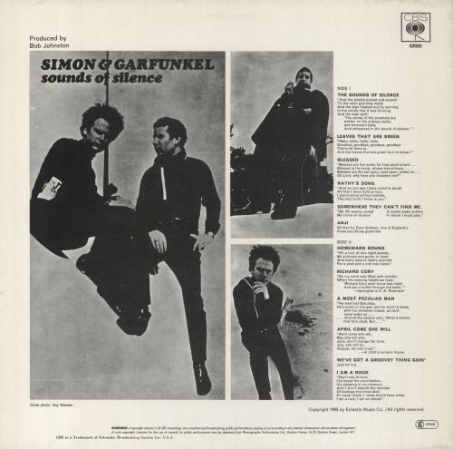 Simon & Garfunkel Sounds Of Silence - Graduated label - Stickered vinyl LP album (LP record) UK SGFLPSO822674