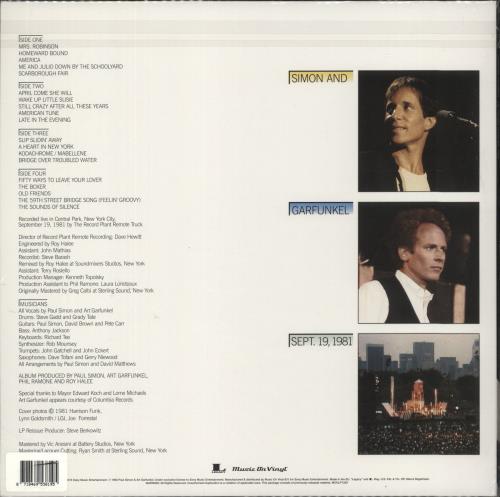 Simon & Garfunkel The Concert In Central Park - 180 Gram - Sealed 2-LP vinyl record set (Double LP Album) UK SGF2LTH867722