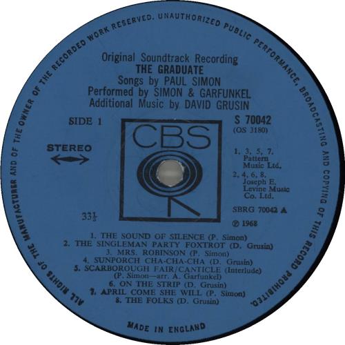 Simon & Garfunkel The Graduate - 1st - EX vinyl LP album (LP record) UK SGFLPTH683606