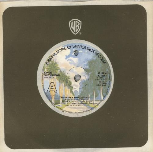 Simon Townshend When I'm A Man 7" vinyl single (7 inch record / 45) UK ITW07WH880940
