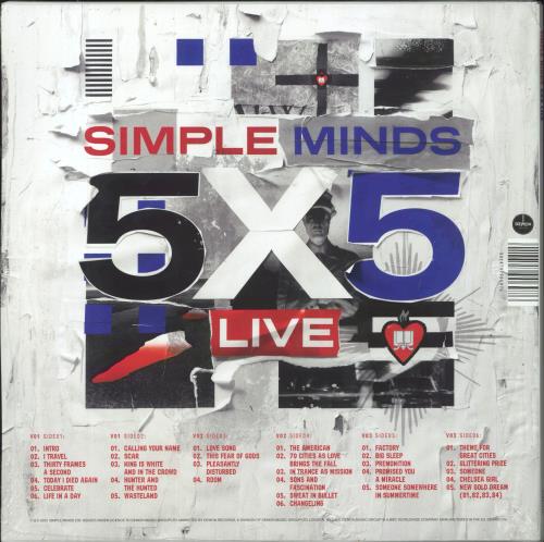 Simple Minds 5X5 Live - 180gm Blue/White/Red Vinyl - RSD 3-LP vinyl record set (Triple LP Album) UK SIM3LXL808966