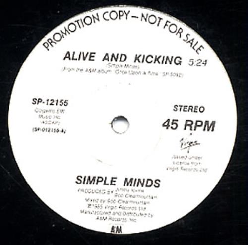 Simple Minds Alive And Kicking 12" vinyl single (12 inch record / Maxi-single) US SIM12AL10028