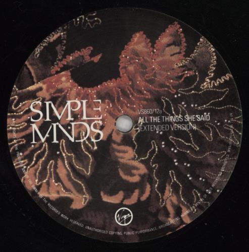 Simple Minds All The Things She Said 12" vinyl single (12 inch record / Maxi-single) UK SIM12AL10072