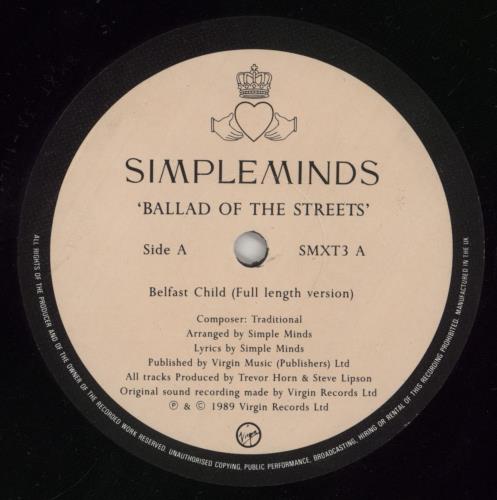 Simple Minds Ballad Of The Streets EP 12" vinyl single (12 inch record / Maxi-single) UK SIM12BA20004