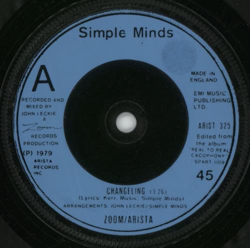 Simple Minds Changeling 7" vinyl single (7 inch record / 45) UK SIM07CH04709