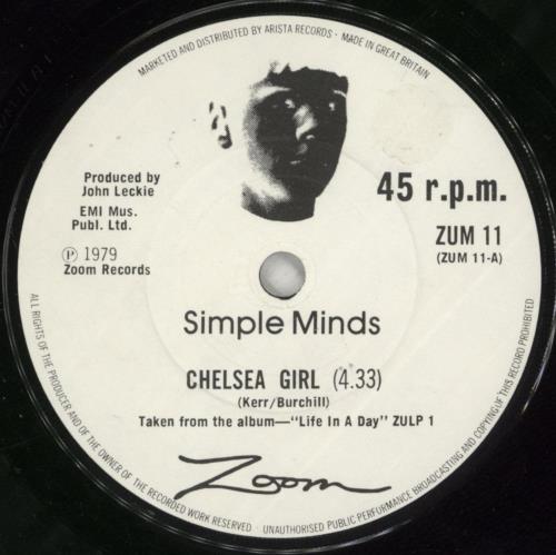 Simple Minds Chelsea Girl 7" vinyl single (7 inch record / 45) UK SIM07CH08426