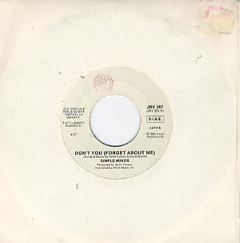 Simple Minds Don't You (Forget About Me) 7" vinyl single (7 inch record / 45) Italian SIM07DO312928
