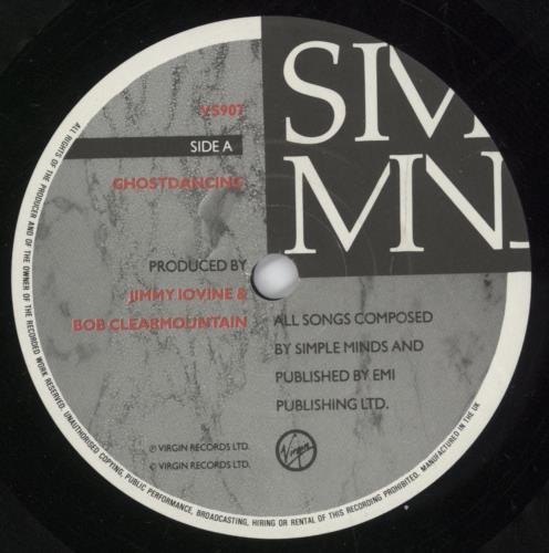Simple Minds Ghostdancing 7" vinyl single (7 inch record / 45) UK SIM07GH28482