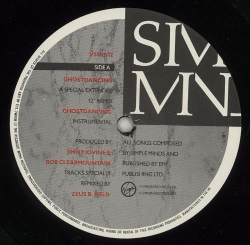 Simple Minds Ghostdancing 12" vinyl single (12 inch record / Maxi-single) UK SIM12GH09821