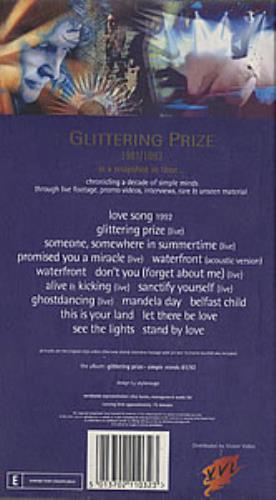 Simple Minds Glittering Prize video (VHS or PAL or NTSC) UK SIMVIGL282530