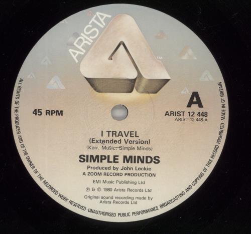 Simple Minds I Travel - EX 12" vinyl single (12 inch record / Maxi-single) UK SIM12IT874365