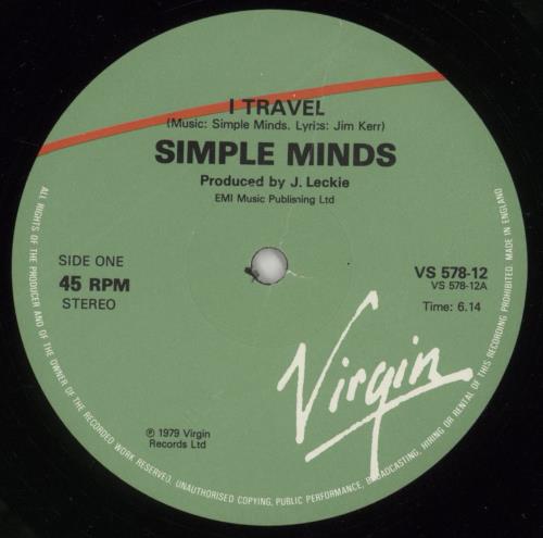 Simple Minds I Travel 12" vinyl single (12 inch record / Maxi-single) UK SIM12IT45004