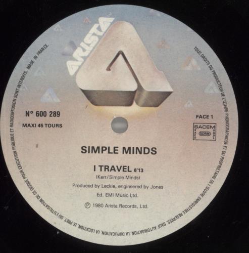 Simple Minds I Travel 12" vinyl single (12 inch record / Maxi-single) French SIM12IT07015