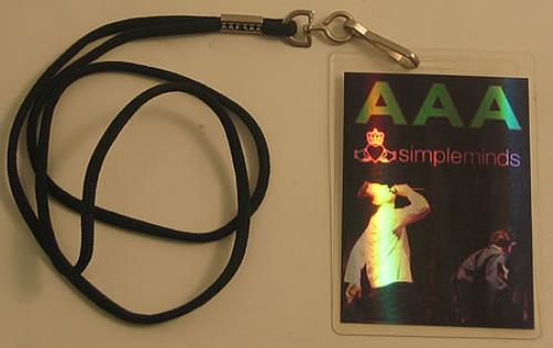 Simple Minds Laminated Pass tour pass UK SIMTPLA408370