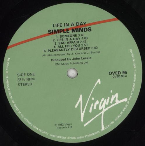 Simple Minds Life In A Day - EX vinyl LP album (LP record) UK SIMLPLI855242