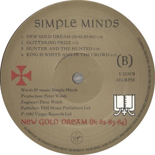 Simple Minds New Gold Dream + Gold Inner vinyl LP album (LP record) UK SIMLPNE49811