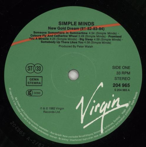 Simple Minds New Gold Dream vinyl LP album (LP record) German SIMLPNE421616