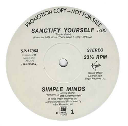Simple Minds Sanctify Yourself 12" vinyl single (12 inch record / Maxi-single) US SIM12SA10068