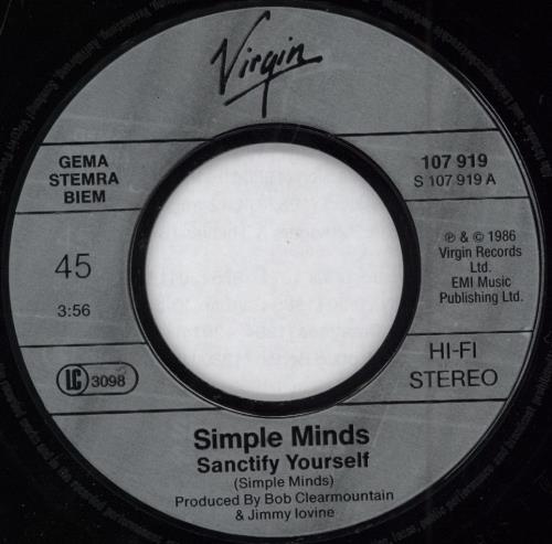 Simple Minds Sanctify Yourself 7" vinyl single (7 inch record / 45) German SIM07SA780209