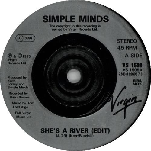 Simple Minds She's A River 7" vinyl single (7 inch record / 45) UK SIM07SH643730