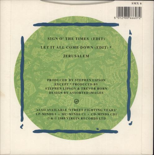 Simple Minds Sign O' The Times 7" vinyl single (7 inch record / 45) UK SIM07SI109470