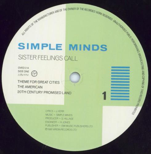 Simple Minds Sister Feelings Call-open shrink vinyl LP album (LP record) UK SIMLPSI802644
