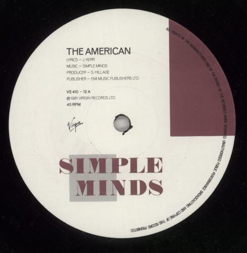 Simple Minds The American 12" vinyl single (12 inch record / Maxi-single) UK SIM12TH10074