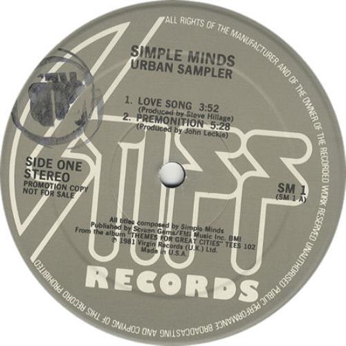 Simple Minds Urban Sampler 12" vinyl single (12 inch record / Maxi-single) US SIM12UR08165