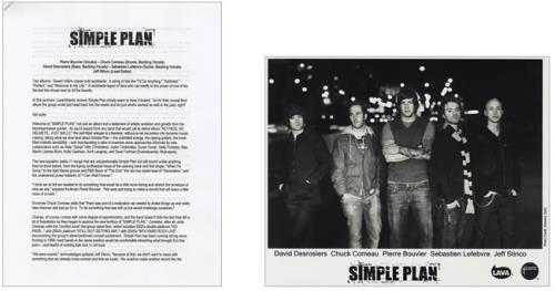 Simple Plan Simple Plan media press kit US SIPKISI432588