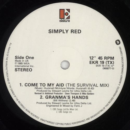 Simply Red Come To My Aid - Remix 12" vinyl single (12 inch record / Maxi-single) UK RED12CO07018