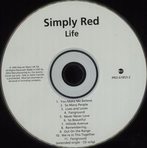 Simply Red Life CD album (CDLP) US REDCDLI72748