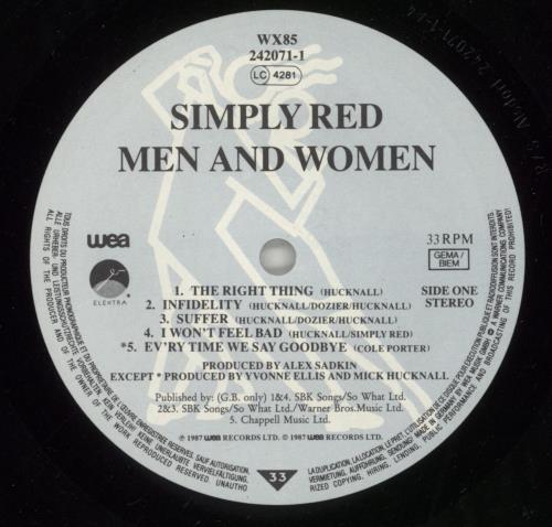 Simply Red Men And Women - 3 song Hype Stickered Sleeve vinyl LP album (LP record) UK REDLPME786723