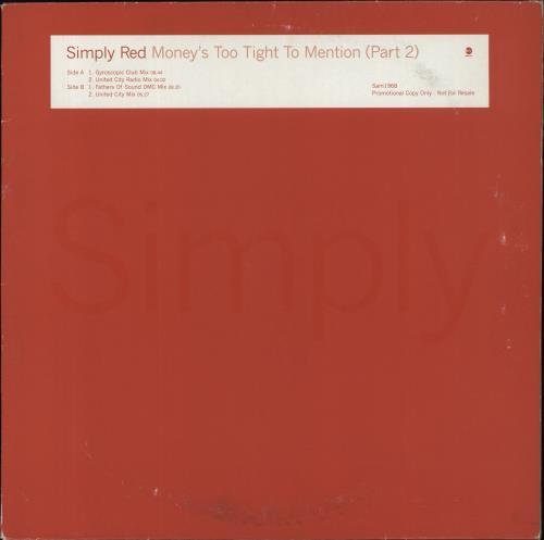 Simply Red Money's Too Tight - Part 2 12" vinyl single (12 inch record / Maxi-single) UK RED12MO80484