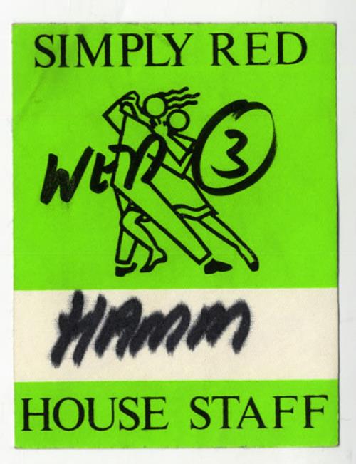 Simply Red Tour Pass tour pass UK REDTPTO556803