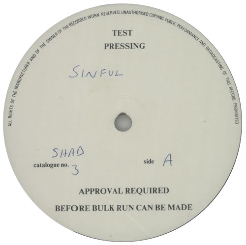 Sinful Gonna Raise Hell - Test Pressing 12" vinyl single (12 inch record / Maxi-single) UK V-W12GO601037